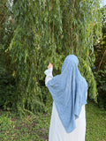 Embroidered Hijab Powder Blue